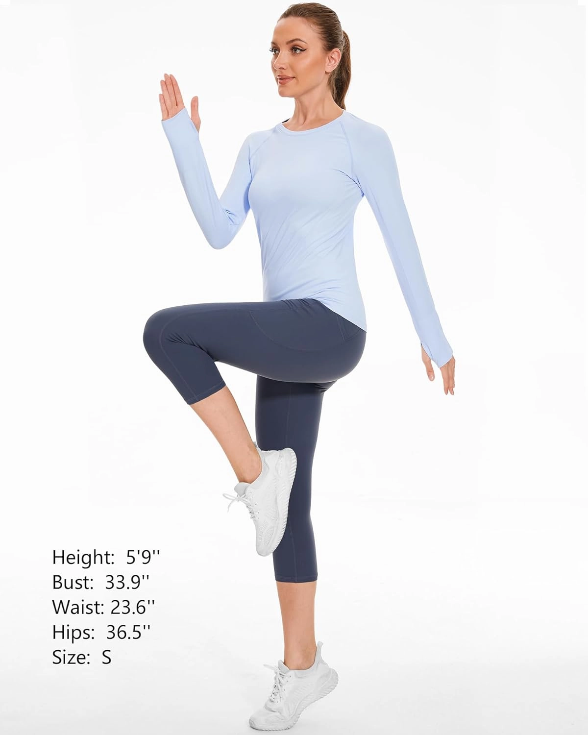 Stelle Women Workout Shirts Seamless Long Sleeve Yoga Tops with Thumb Holes for Sports Running Breathable Athletic Slim Fit
