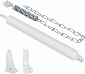 Storm Door Closer, White Heavy Duty Screen Door Closers with Protector Chains Spring, Compatible with Andersen/Emco/Larson/40201 (Closer and Chain, 1 Pack(White))