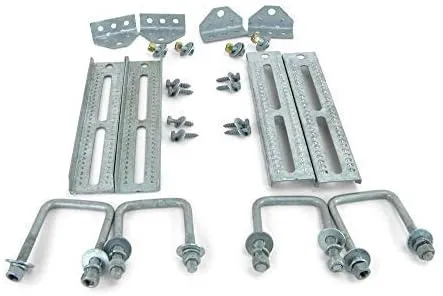 Sturdy Built (4) 12" Galvanized Swivel Top Bunk Bracket Kit with Hardware for 3x3 Boat Trailer Crossmember