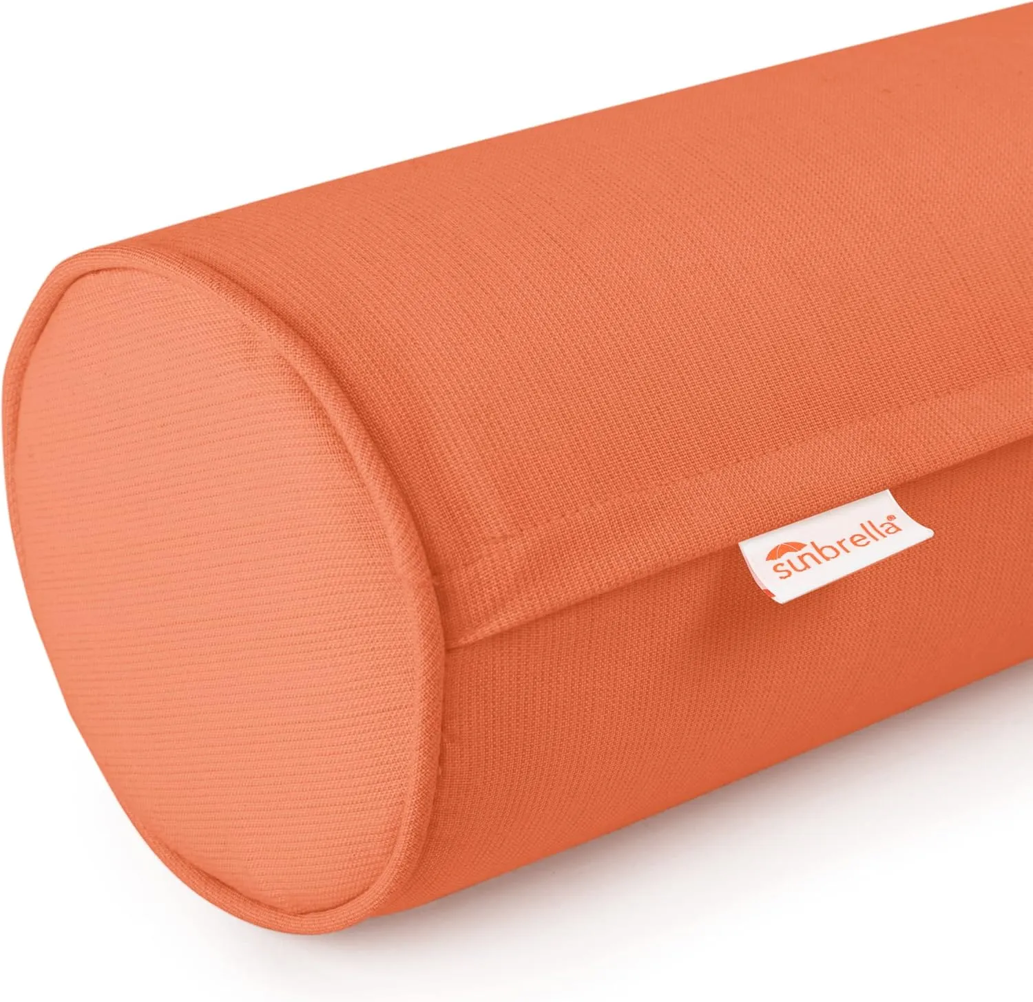Sunbrella Set of 2 Zippered Neck Bolster Pillow, Made with Sunbrella Fabric, Cylinder Pillows, for Couch & Bed, Decorative Round Throw Pillow, Back & Neck Support (Cayenne)