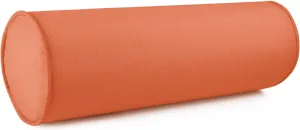 Sunbrella Set of 2 Zippered Neck Bolster Pillow, Made with Sunbrella Fabric, Cylinder Pillows, for Couch & Bed, Decorative Round Throw Pillow, Back & Neck Support (Cayenne)