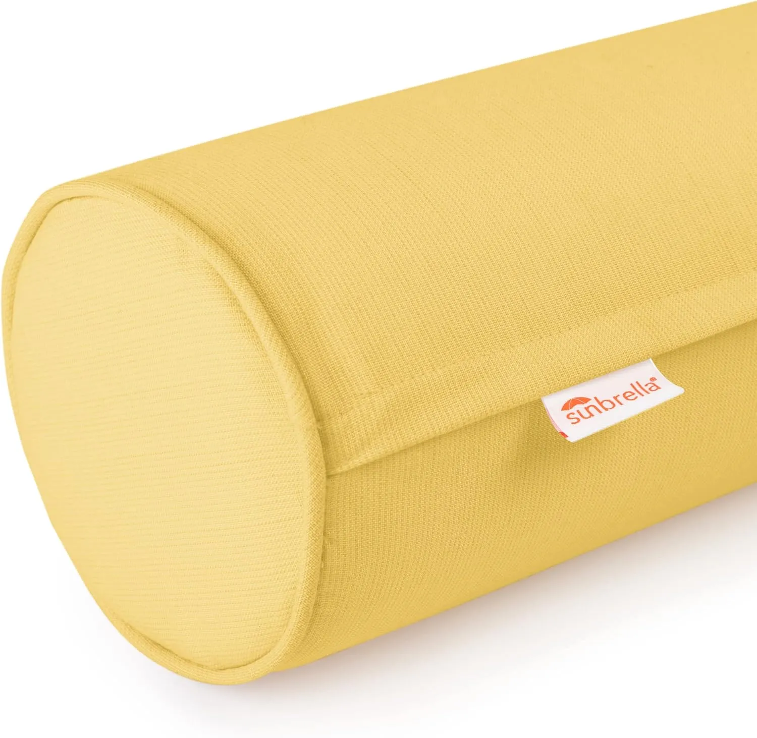 Sunbrella Set of 2 Zippered Neck Bolster Pillow, Made with Sunbrella Fabric, Cylinder Pillows, for Couch & Bed, Decorative Round Throw Pillow, Back & Neck Support (Daffodil)