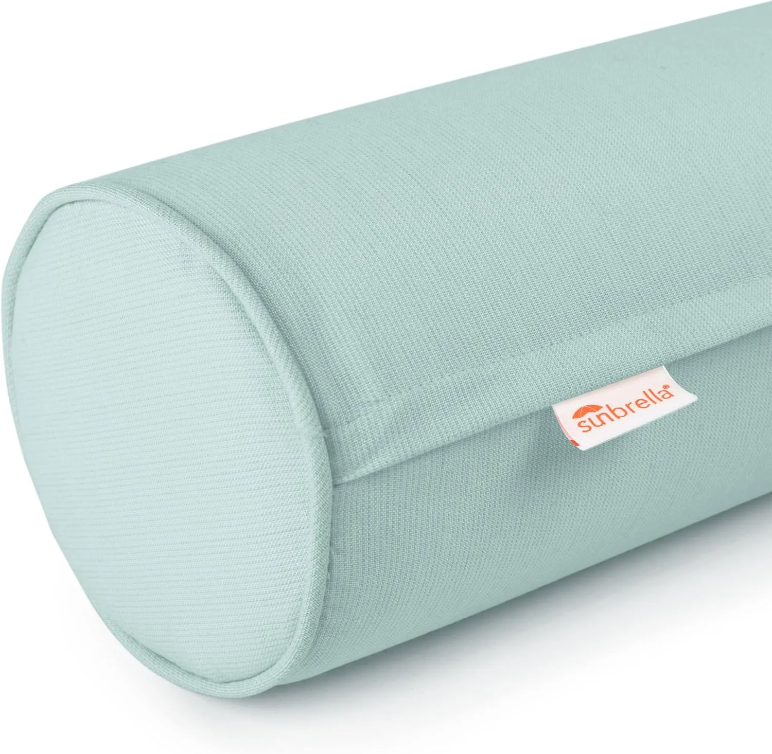 Sunbrella Set of 2 Zippered Neck Bolster Pillow, Made with Sunbrella Fabric, Cylinder Pillows, for Couch & Bed, Decorative Round Throw Pillow, Back & Neck Support (Mist)