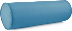 Sunbrella Set of 2 Zippered Neck Bolster Pillow, Made with Sunbrella Fabric, Cylinder Pillows, for Couch & Bed, Decorative Round Throw Pillow, Back & Neck Support (Peacock Blue)