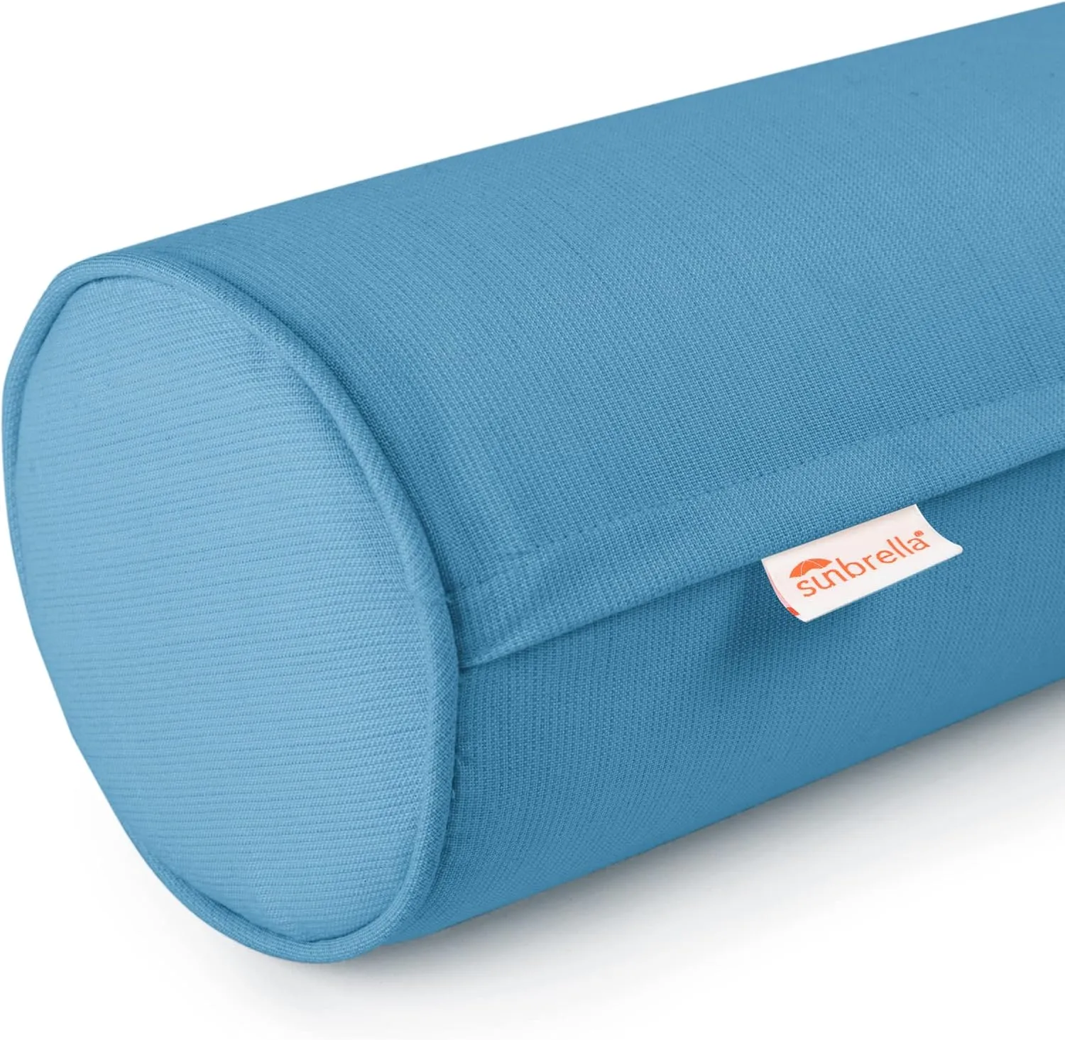 Sunbrella Set of 2 Zippered Neck Bolster Pillow, Made with Sunbrella Fabric, Cylinder Pillows, for Couch & Bed, Decorative Round Throw Pillow, Back & Neck Support (Peacock Blue)