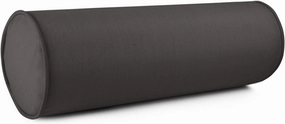 Sunbrella Set of 2 Zippered Neck Bolster Pillow, Made with Sunbrella Fabric, Cylinder Pillows, for Couch & Bed, Decorative Round Throw Pillow, Back & Neck Support (Black)