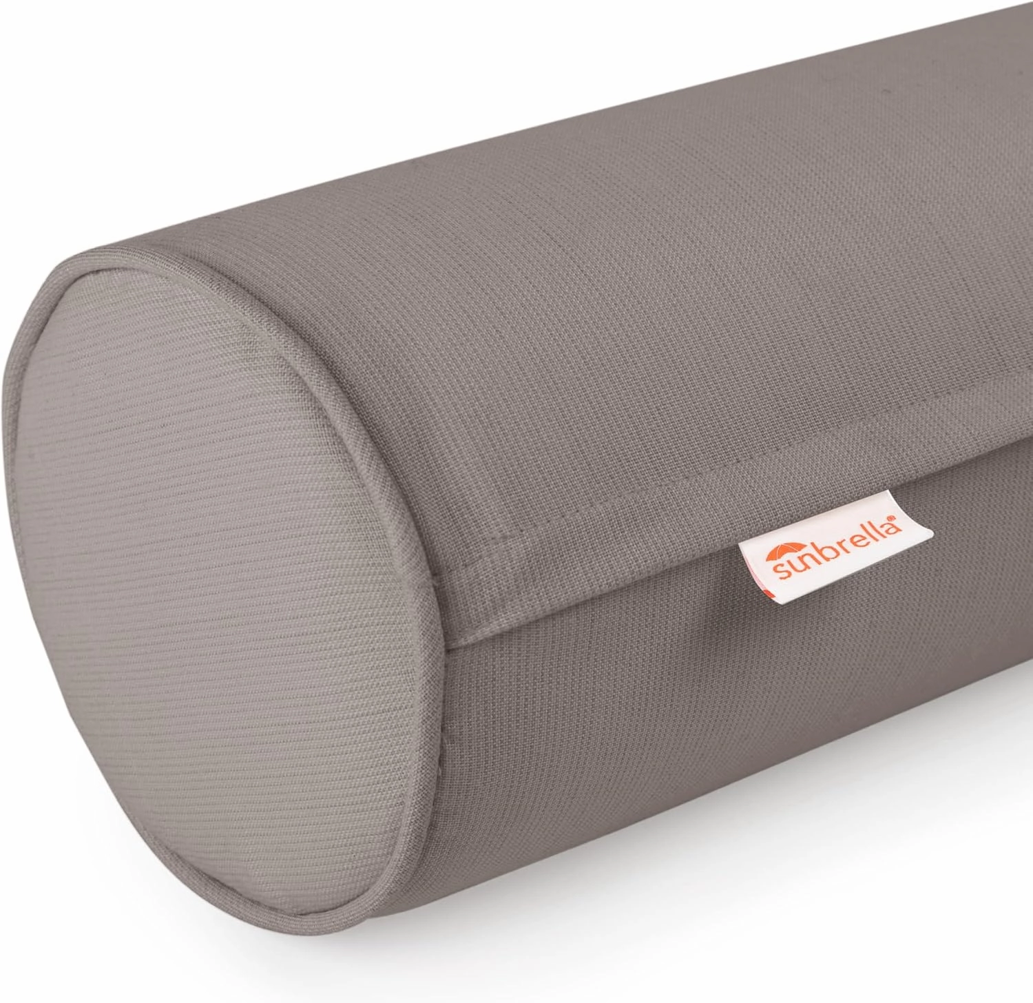 Sunbrella Set of 2 Zippered Neck Bolster Pillow, Made with Sunbrella Fabric, Cylinder Pillows, for Couch & Bed, Decorative Round Throw Pillow, Back & Neck Support (Charcoal Grey)