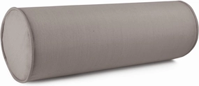 Sunbrella Set of 2 Zippered Neck Bolster Pillow, Made with Sunbrella Fabric, Cylinder Pillows, for Couch & Bed, Decorative Round Throw Pillow, Back & Neck Support (Charcoal Grey)