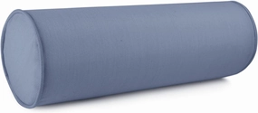 Sunbrella Set of 2 Zippered Neck Bolster Pillow, Made with Sunbrella Fabric, Cylinder Pillows, for Couch & Bed, Decorative Round Throw Pillow, Back & Neck Support (Denim)