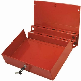 SUNEX TOOLS 8011 Large Locking Screwdriver and Pry Bar Holder for Service Cart- Red
