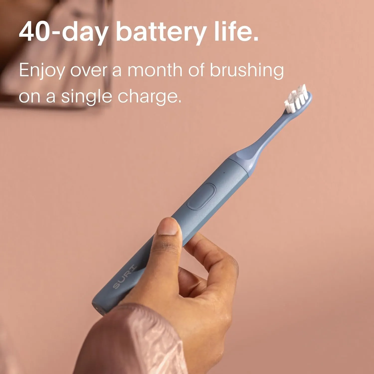 Sustainable Sonic Toothbrush - Electric Toothbrush for Adults - Slim and Powerful Travel Toothbrush with UV Cleaning Case - Recyclable Plant-Based Head, 2 Modes, Mirror-Mount, and Charging Stand