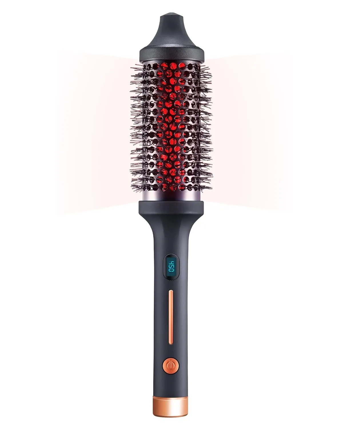 Sutra IR Infrared Thermal Brush - Lightweight Heated Round Brush for Hair Styling & Blow Out - Digital Display, Auto Shut-Off & Ionic Technology - Professional Styling Tools for All Hair Types