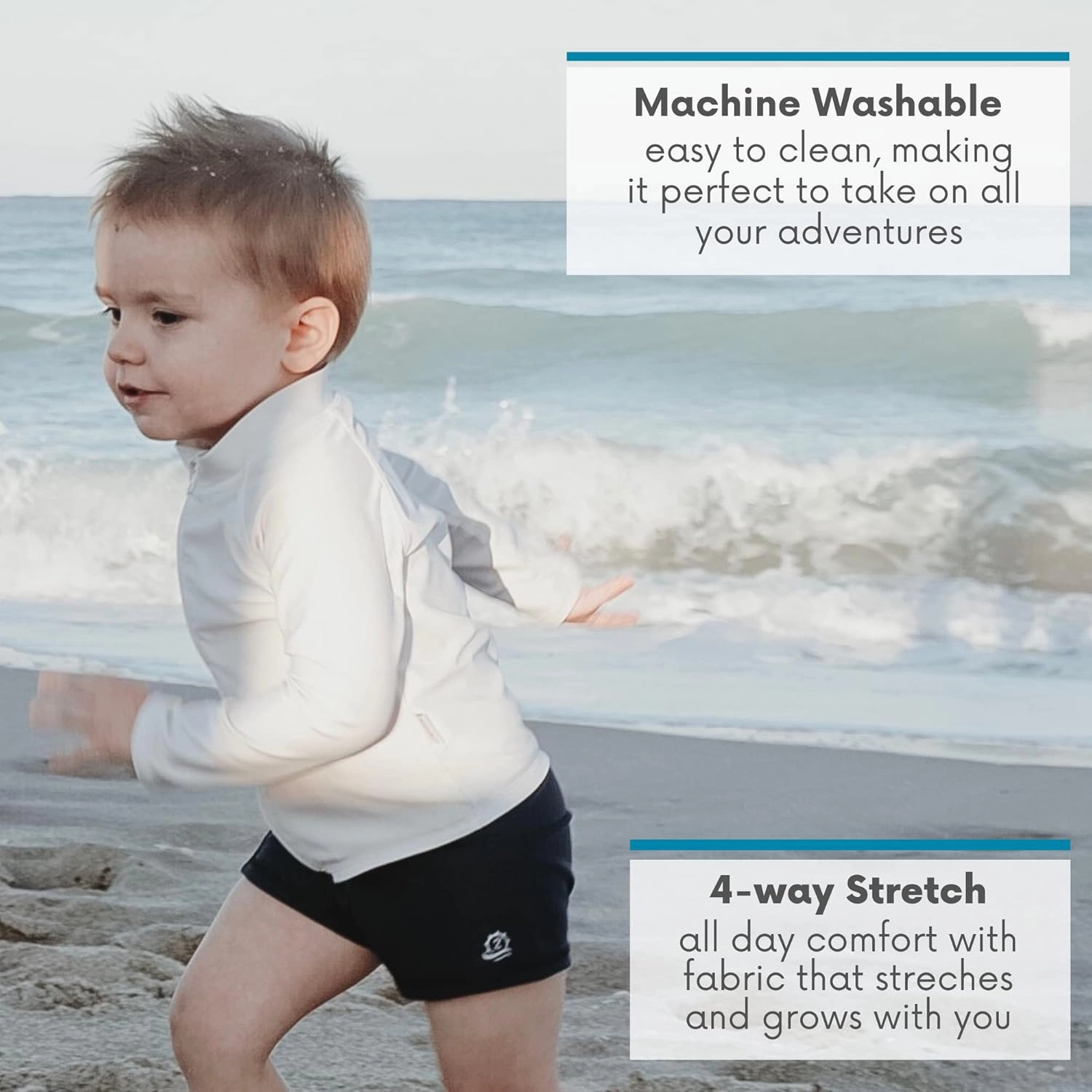 SwimZip UPF 50  Long Sleeve Rash Guard for Boys' and Girls' - Baby, Toddler, Kids