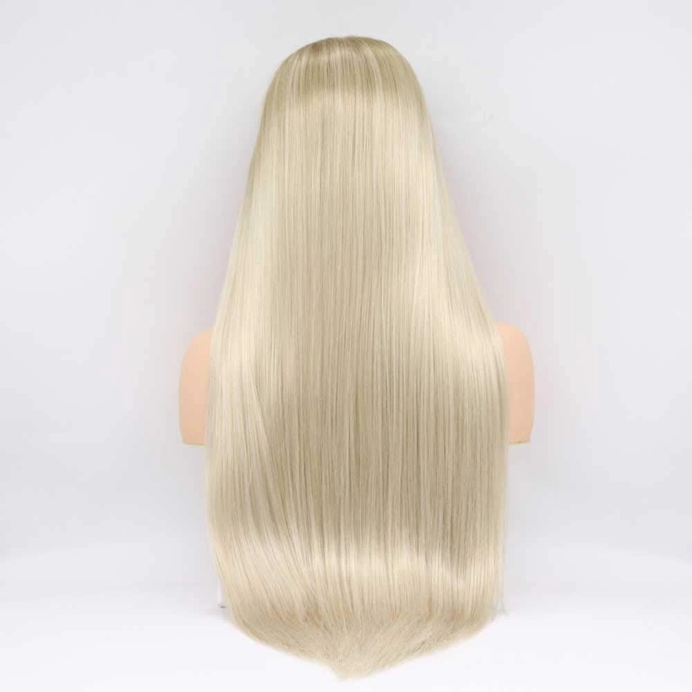 Synthetic Blonde Lace Front Wigs With Brown Roots Hair Long Silky Straight Wig Heat Resistant Fiber Long Ombre Blonde Lace Wigs … …