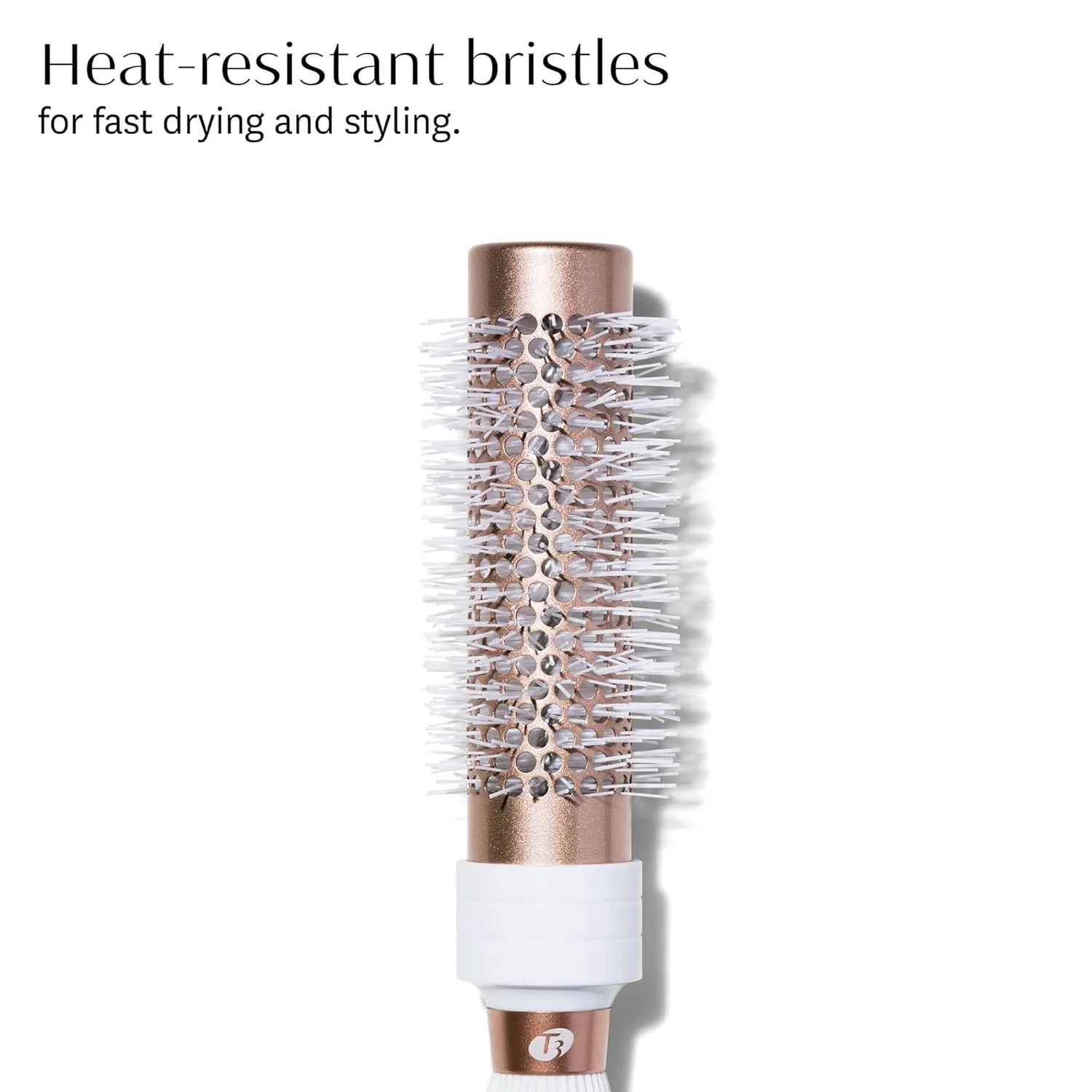 T3 Volume Round Hair Brush Ceramic-Coated Barrel Vented Round Brush for Blow Drying Heat Resistant Bristles