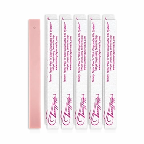 Tammy Taylor Zebra Disposable Nail File with 100/180 Grit for Artificial & Natural Nails - 25 Count Pink Coarse/Medium Grit - Professional Emery Boards for Acrylic, Gel & Nail Art