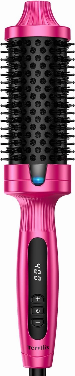 Terviiix Ionic Thermal Brush - Effortlessly Creates 90's Voluminous Style | 1.77" Non-Blowing Heated Round Brush with 9 Temp Settings, 30S Fast Heating, Dual MCH Tech | Volumizing, Smoothing
