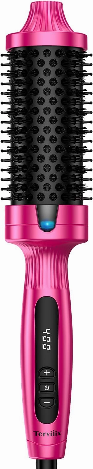 Terviiix Ionic Thermal Brush - Effortlessly Creates 90's Voluminous Style | 1.77" Non-Blowing Heated Round Brush with 9 Temp Settings, 30S Fast Heating, Dual MCH Tech | Volumizing, Smoothing