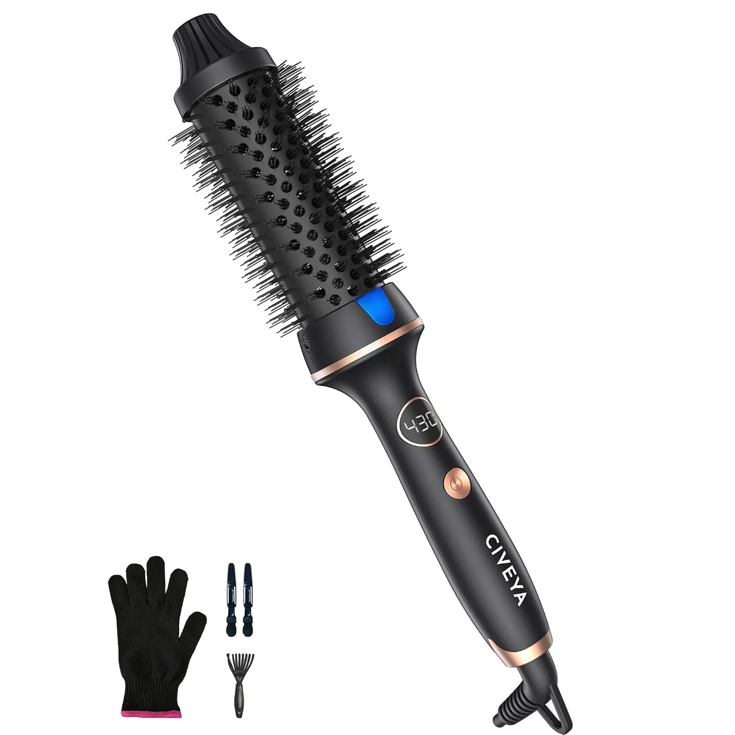 Thermal Brush for Blowout Look, 1 1/2 Inch Heated Round Brush Styler, Negative Ion Curling Iron