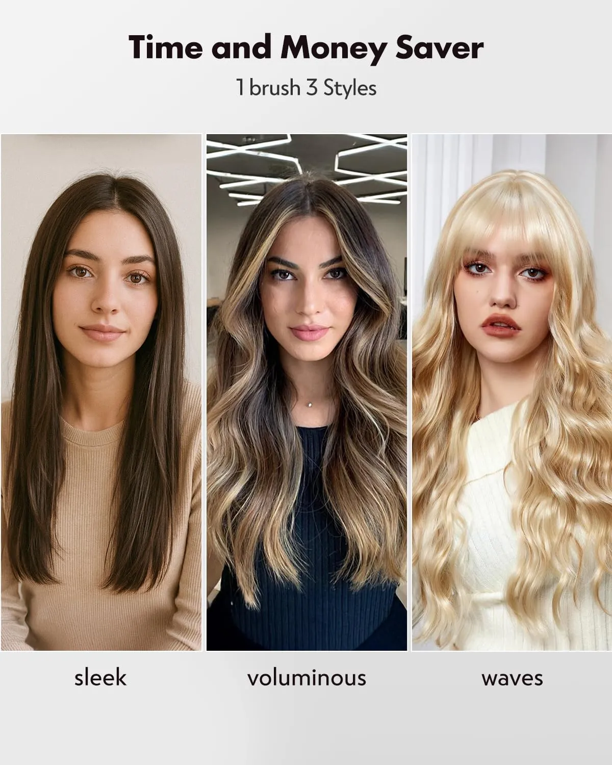 Thermal Brush for Blowout Look zavarea, 1.5 inch Round Brush with Upgrade 9 Temperature Settings, Negative Ion Heated Hair Brush Makes Hair Smoother Get Natural Curls, Dual Voltage.