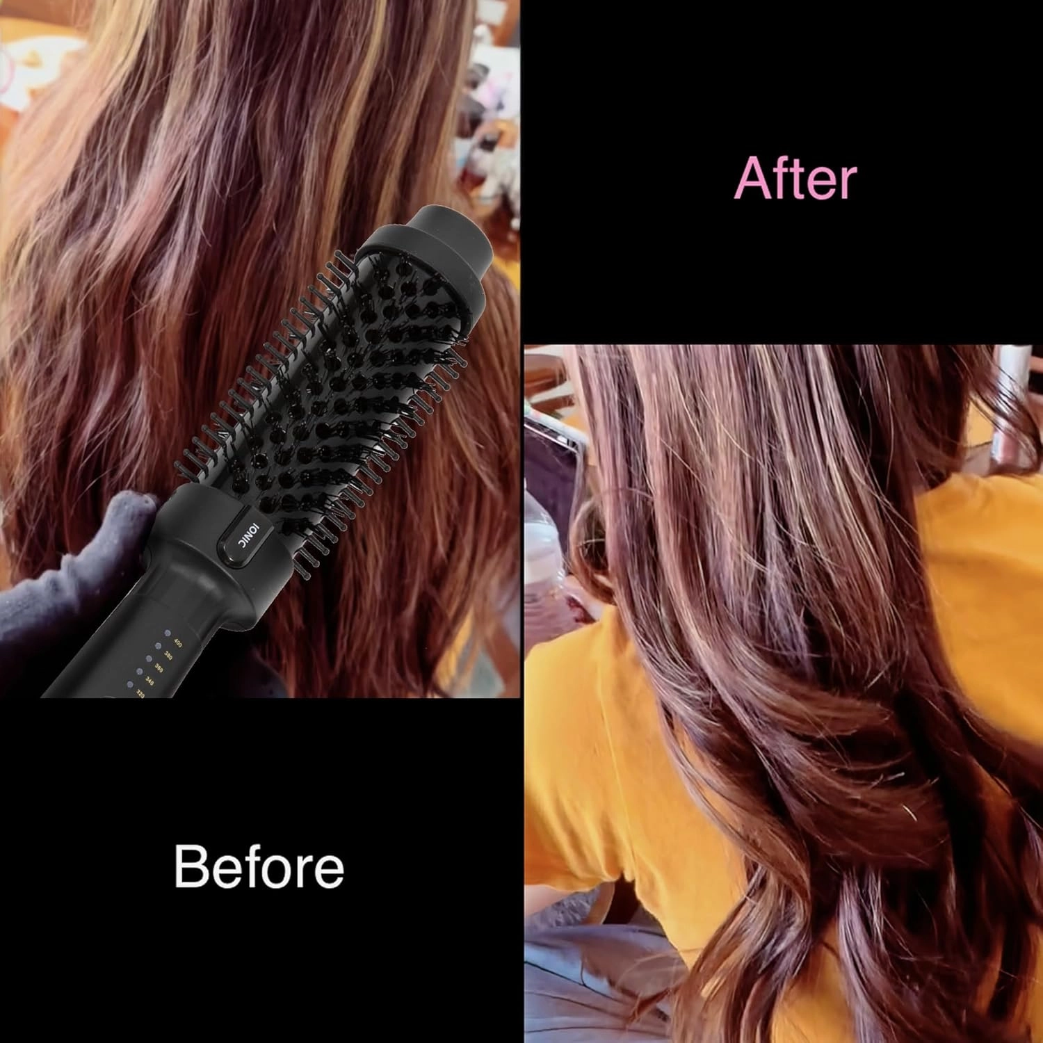 Thermal Brush 1.5 Inch, Heated Round Brush for Blowout Look, Negative Ion, 5 Temp Settings, Tourmaline Ceramic, Dual Voltage for Travel, Easy to Use, Less Damage, Makes Hair Shinier & Smoother