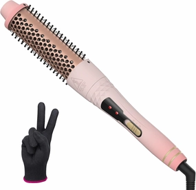 Thermal Brush, 1.5 Inch Heated Round Brushes, Ceramic Tourmaline Ionic Curling Iron Brushes for Short/Long Hair, Dual Voltage, 30s Fast Heated, Curling Brush Volume & Loose Curls