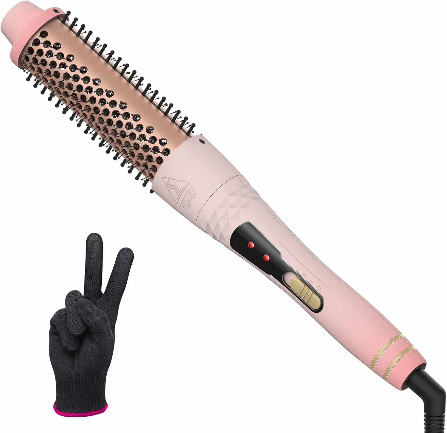 Thermal Brush, 1.5 Inch Heated Round Brushes, Ceramic Tourmaline Ionic Curling Iron Brushes for Short/Long Hair, Dual Voltage, 30s Fast Heated, Curling Brush Volume & Loose Curls