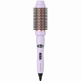 Thermal Brush for Blowout Look zavarea, 1.5 inch Round Brush with Upgrade 9 Temperature Settings, Negative Ion Heated Hair Brush Makes Hair Smoother Get Natural Curls, Dual Voltage.