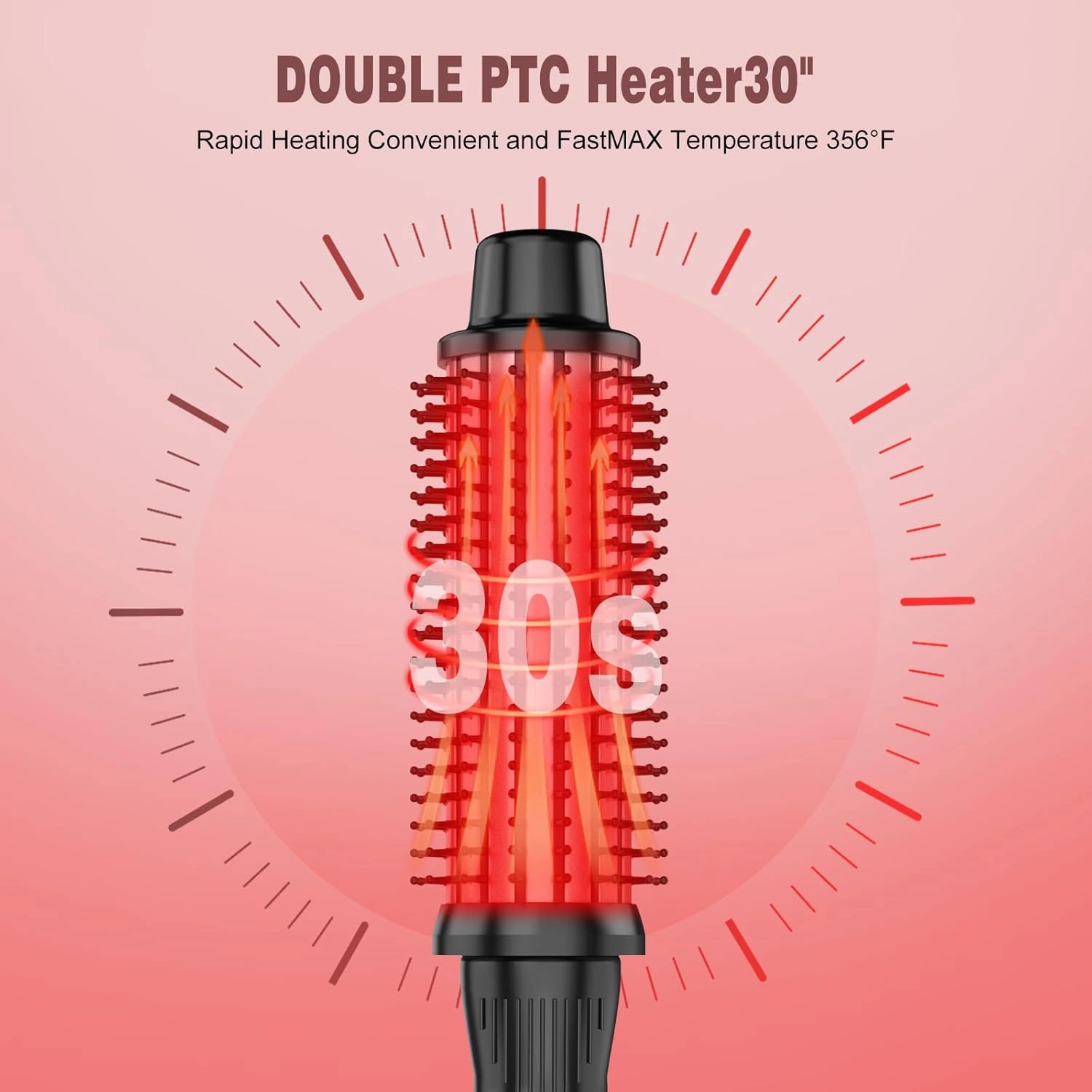 Thermal Brush, Heated Round Brush & Curling Iron with Ceramic Ionic Technology, Hair Tools for Volumizing & Styling, Travel-Friendly Hot Comb with Adjustable Temperature