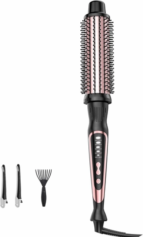 Thermal Brush, Heated Round Brush & Curling Iron with Ceramic Ionic Technology, Hair Tools for Volumizing & Styling, Travel-Friendly Hot Comb with Adjustable Temperature