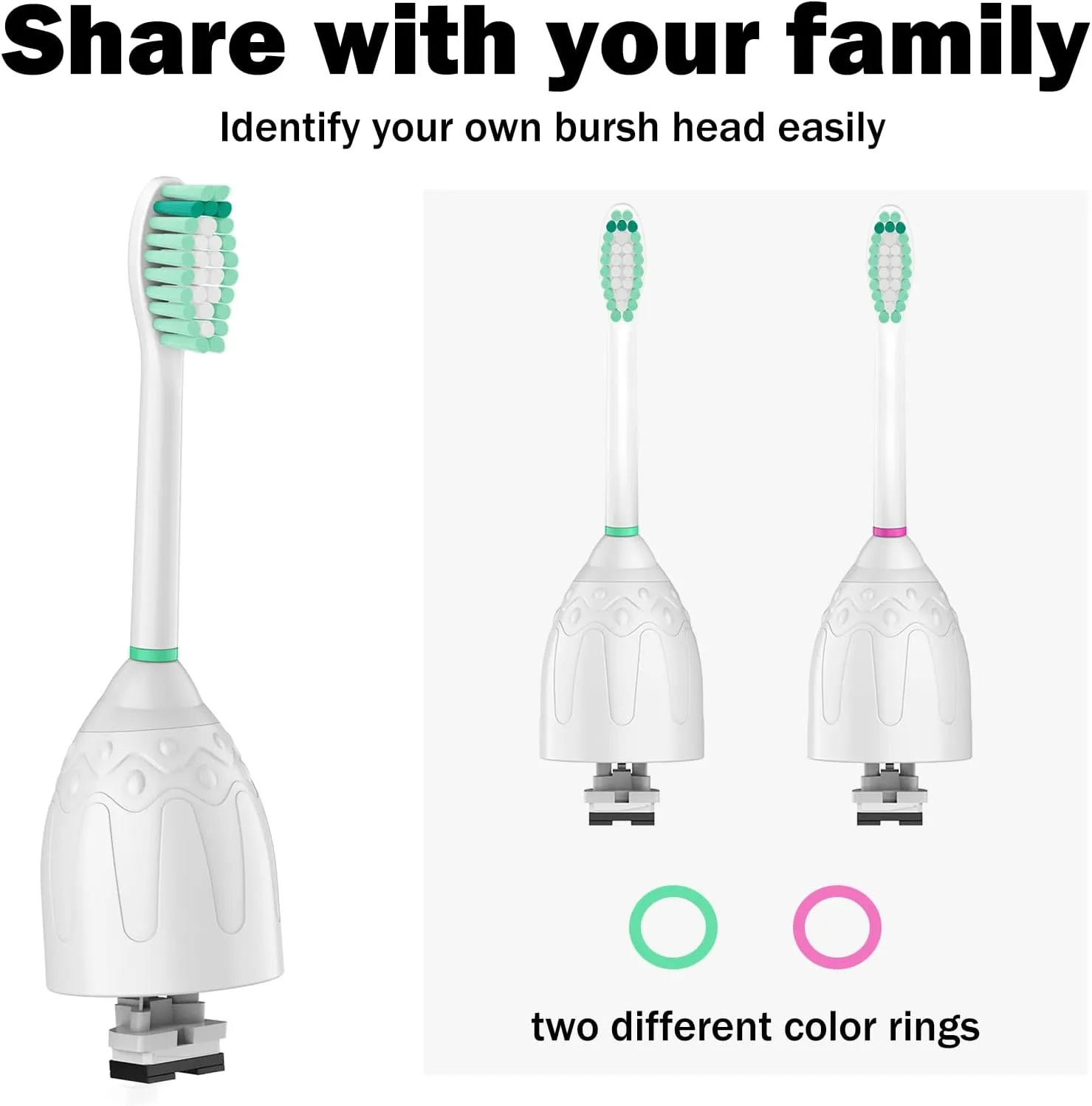 Toothbrush Heads for Philips Sonicare Replacement Brush Heads Medium Soft Dupont Bristles Electric Toothbrush Replacement Heads Fit E-Series Essence Xtreme Elite Advance and CleanCare, 8 Pack, White