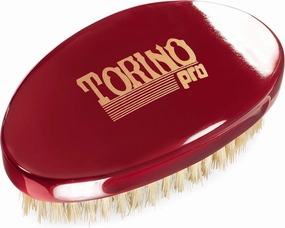 Torino Pro Medium Wave Brush #1500 - Curve Medium Hair brush for 360 Waves- 100% boar bristle Curved Hair brush for men- Great brush for fresh cuts and thinning hair.