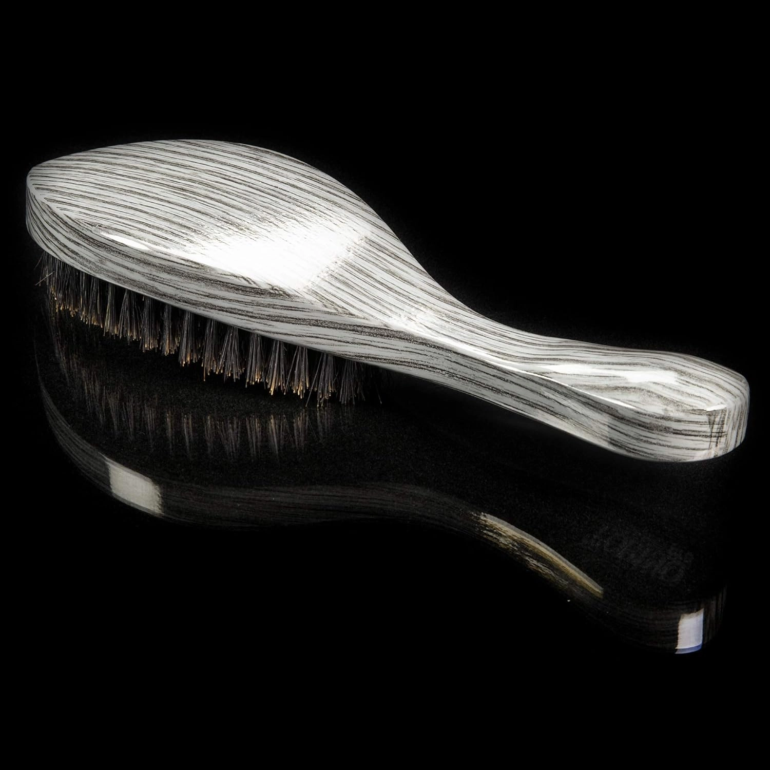 Torino Pro Wave Brushes By Brush King #520 - Medium Curve Wave Brush - Grey - Made with 100% Boar Bristles - True Texture Medium - All Purpose 360 Waves Brush for Men