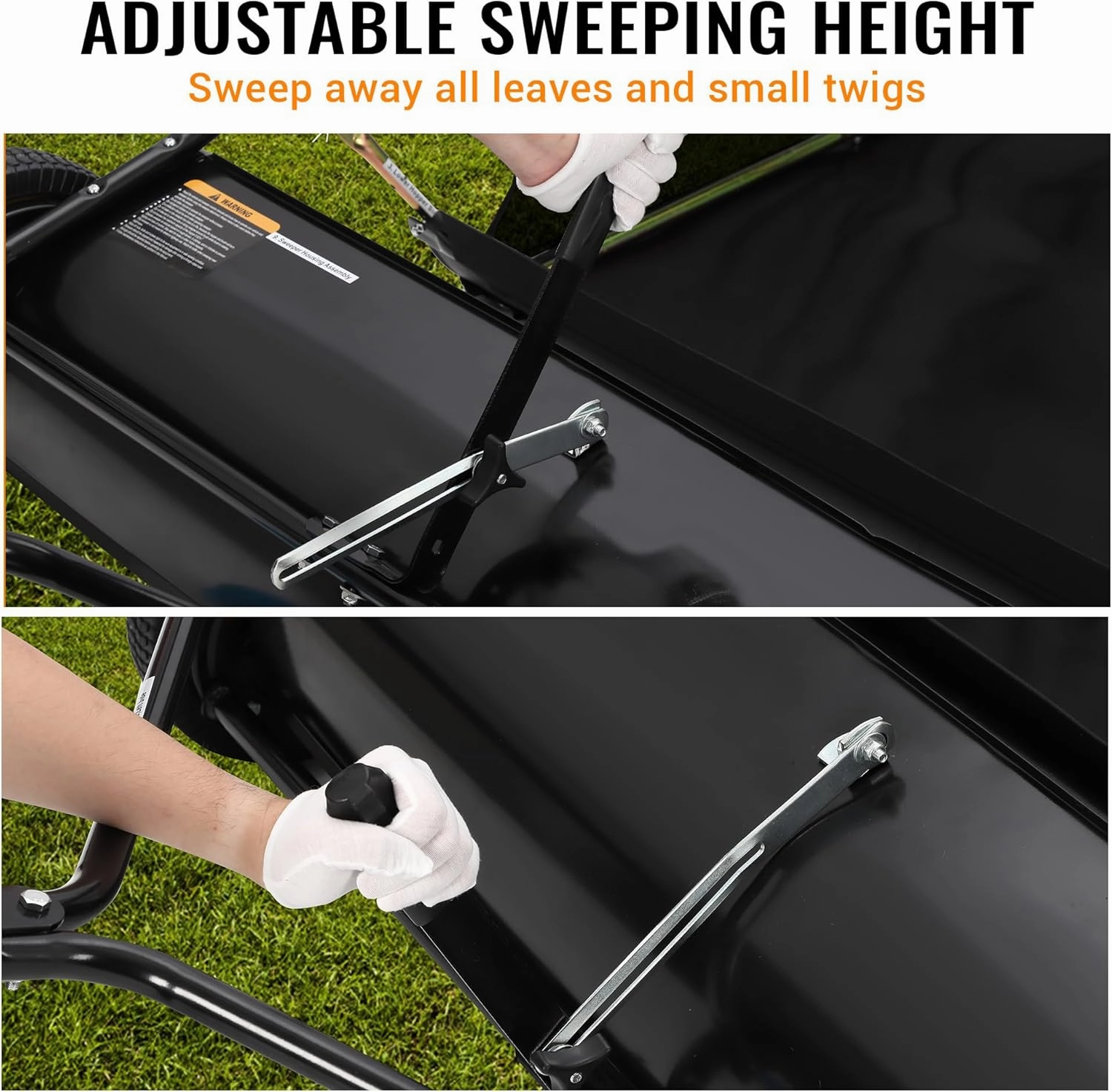 Tow Behind Lawn Sweeper 50 Inch, Large Capacity Heavy Duty Leaf & Grass Collector with Adjustable Sweeping Height, Dumping Rope Design for Picking Up Debris and Grass