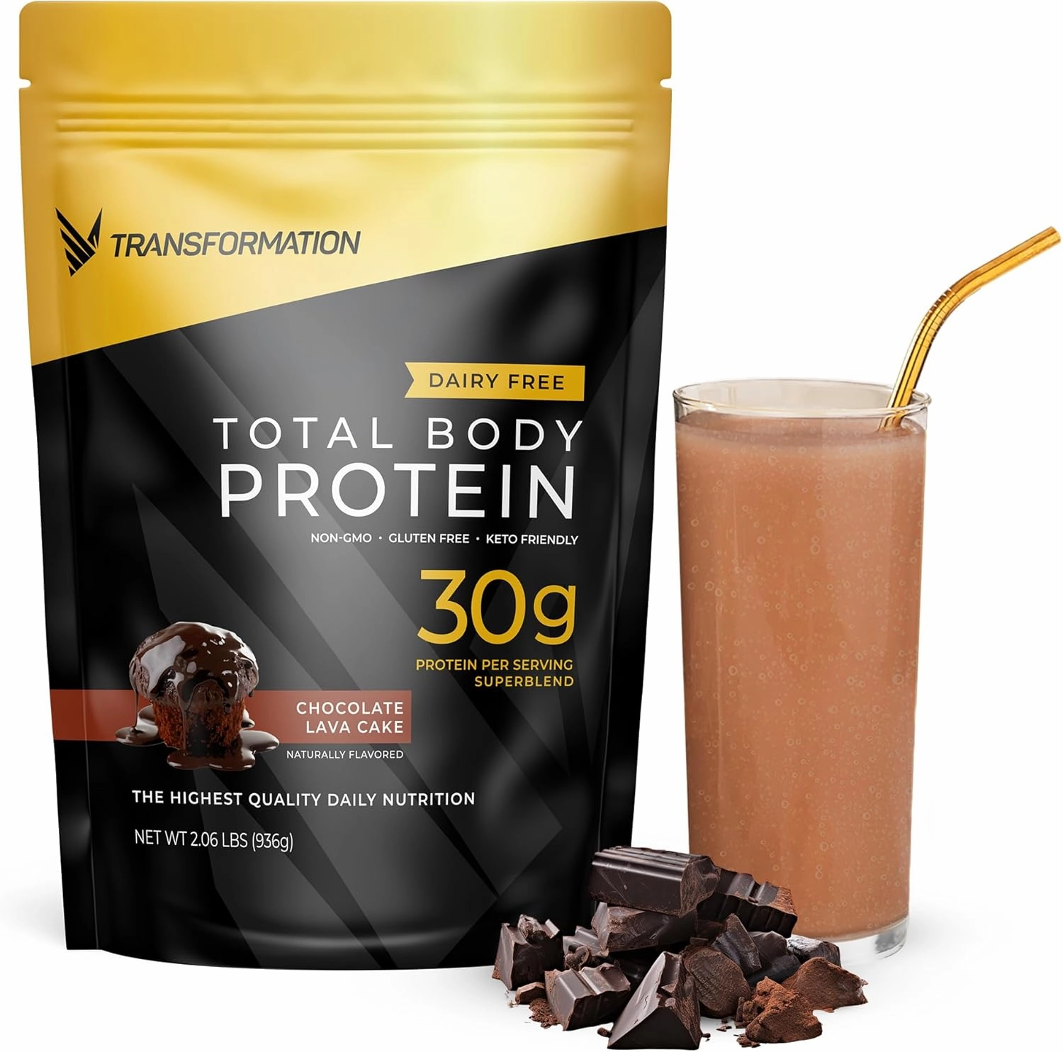 Transformation Protein Super Blend | Egg White, Collagen Peptides, and Plant Protein | 15 Billion CFU Probiotics | Digestive Enzymes | MCT Oil | BCAAs | Low Carb Shake for Men & Women | Chocolate