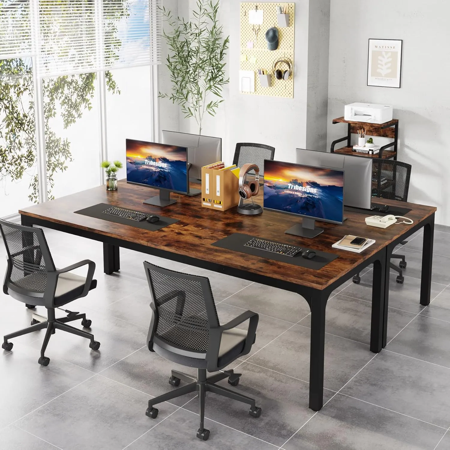 Tribesigns 78.7 Inches Extra Long Computer Desk 2 Person Desk, Double Long Desk, Workstaion for Home Office