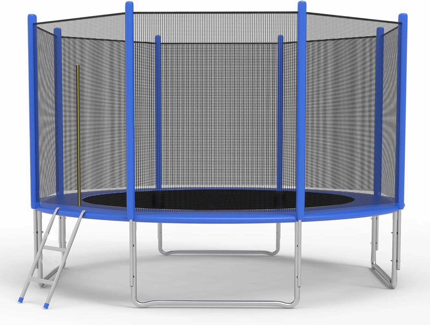 TRY & DO 10FT 12FT Trampoline for Kids and Adults - Outdoor Recreational Jump Bounce Trampoline with Enclosure Net and Ladder and Spring Pad - Family Fun Healthy Time