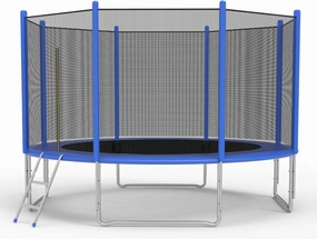 TRY & DO 10FT 12FT Trampoline for Kids and Adults - Outdoor Recreational Jump Bounce Trampoline with Enclosure Net and Ladder and Spring Pad - Family Fun Healthy Time