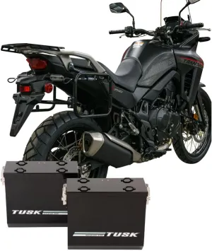 TUSK Aluminum Panniers with Pannier Racks V2 Medium Black for Honda Transalp XL750 2024