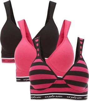 U.S. Polo Assn. Womens Bras 3-Pack - Wireless T-Shirt Bras for Women - Bras for Women No Underwire