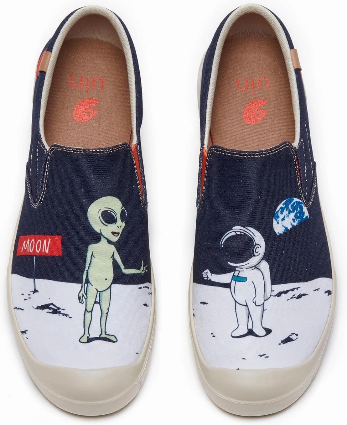 UIN Men's Fashion Sneakers Lightweight Walking Casual Slip Ons Comfortable Canvas Art Painted Travel Shoes Cadiz