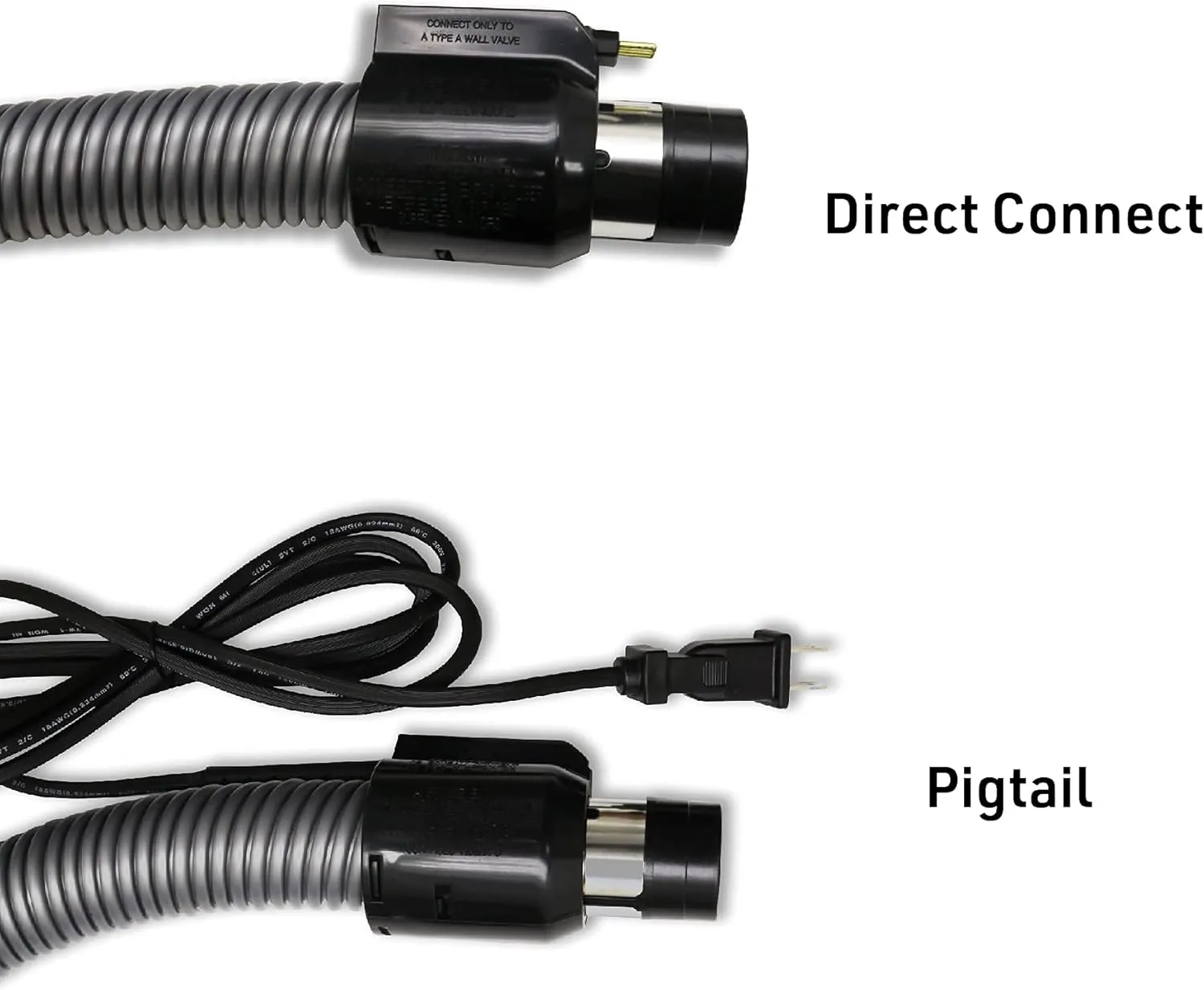 Ultra Clean Central Vacuum Electric Accessory Kit with Universal Powerhead – Hose and Deluxe Attachments (35 ft, Direct Connect, Black)