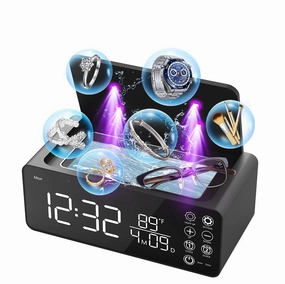 Ultrasonic Retainer Cleaner, Multi-Functional Cleaner Machine For Dentures, Mouth Guards, Braces, Toothbrush, Jewelry, Glasses with Alam Clock Function and 500ML Capacity, 48kHz (black)