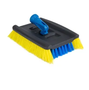 Unger Professional Lock-On Wood & Composite Deck Brush – Scrub Brush for Outdoor Decks, Durable Dual-Bristle Scrub Brush, Swivel Deck Cleaning Brush for Home & Business