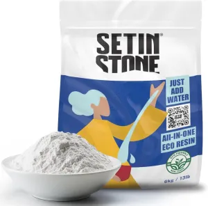 Unicone Art SETINSTONE Eco Casting Resin Powder Kit - Sustainable, Non-Toxic, Eco-Friendly, Water Based Formula - Easy to Use for DIY Art - 1 Bag Mineral   Polymer Powder - All in One (6kg/13lbs)
