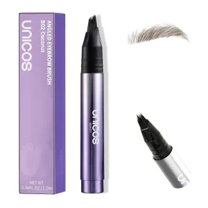 Unicos Eyebrow Pen, Angled Brow Brush, Eyebrow Pencils for Women, Natural Eyebrow, Hair-Like Strokes, 24hrs Long-Lasting, Waterproof, Smudge-Proof, Easy to Use, Multiple Uses, Gifts for Her, Coconut