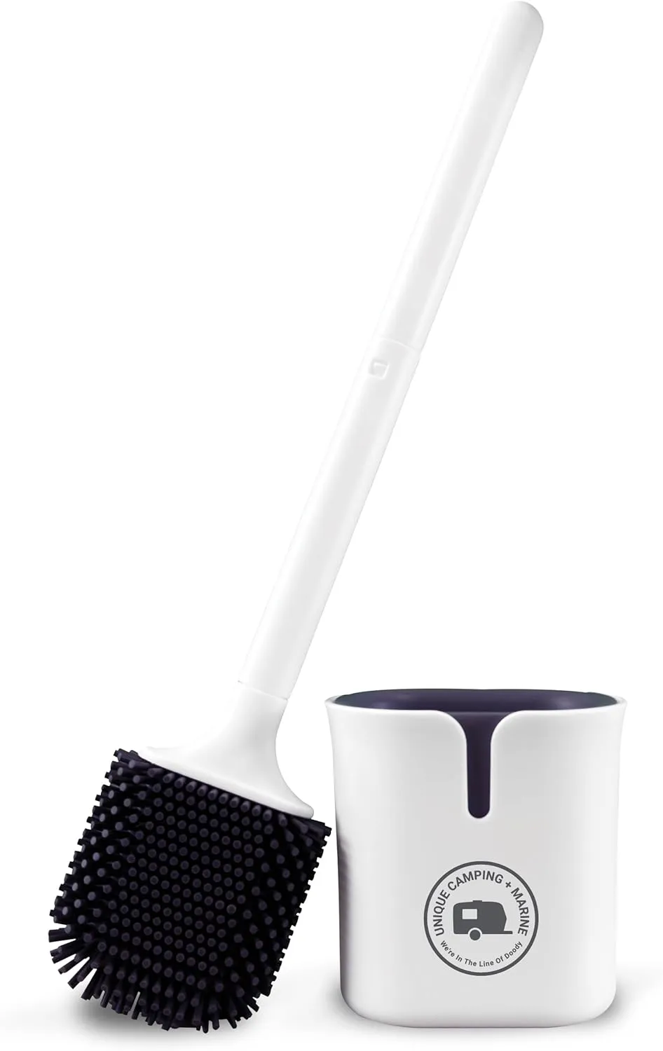 Unique Compact Silicone RV Toilet Bowl Brush with Wall-Mounted No-Drip Holder