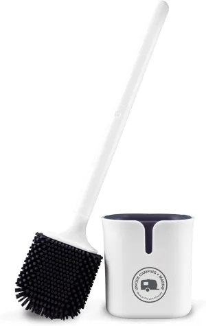 Unique Compact Silicone RV Toilet Bowl Brush with Wall-Mounted No-Drip Holder