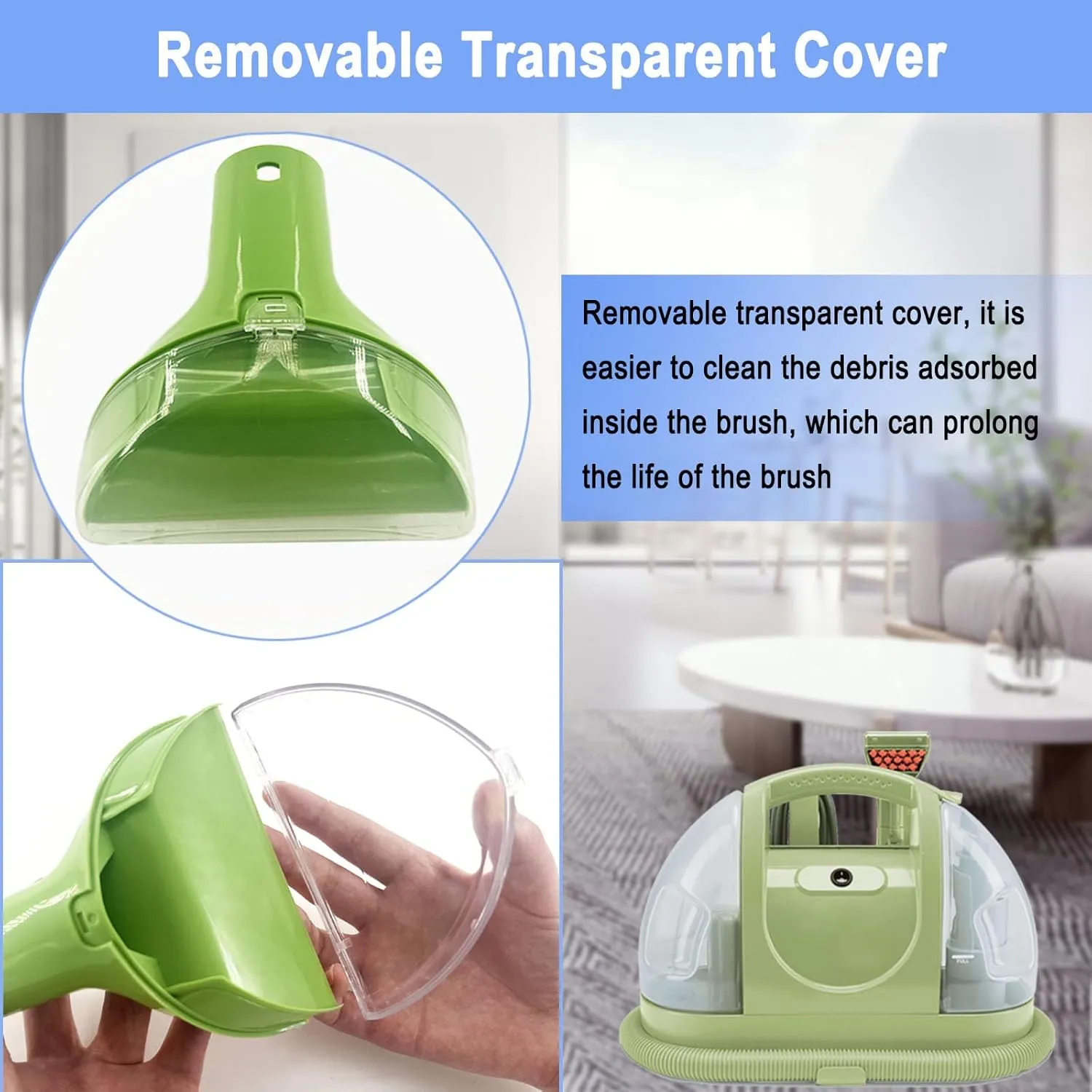 Upgraded 1400B Little Green Machine Brush Replacement for Bissell Little Green Multi-Purpose Portable Carpet and Upholstery Cleaner for 1400B 3860 1425 2458 1400 3194 3353 86T3 Series,Green,1 2 Brush
