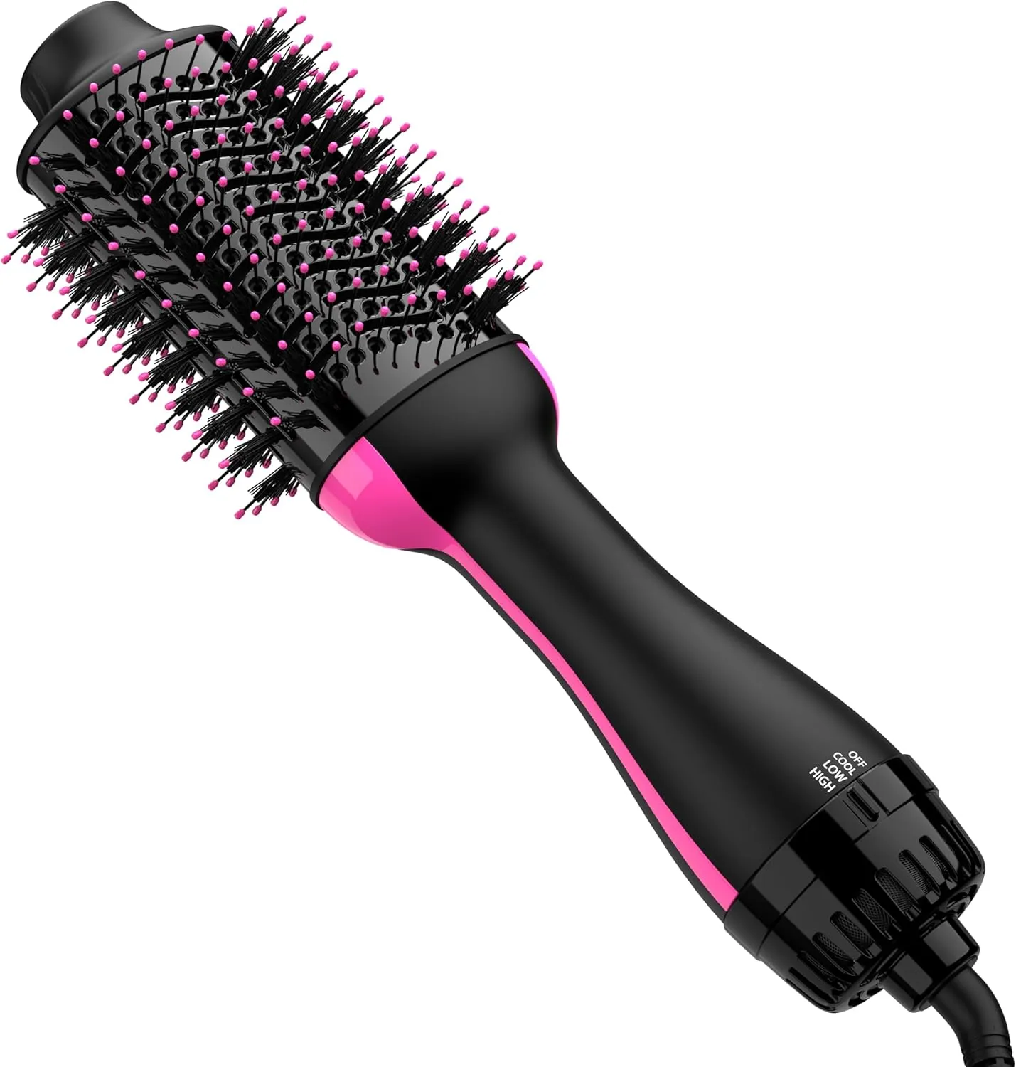 Upgraded 4 in 1 Hair Dryer and Styler Volumizer with Negative Ion Anti-frizz Ceramic Titanium Barrel Hot Air Brush Straightener